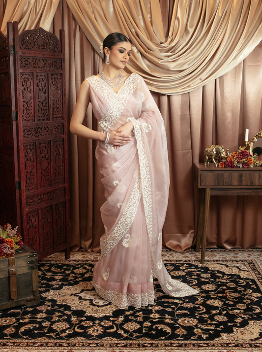 Premium Organza Diamante & Beadwork Embroidery Sari 474 GC0108