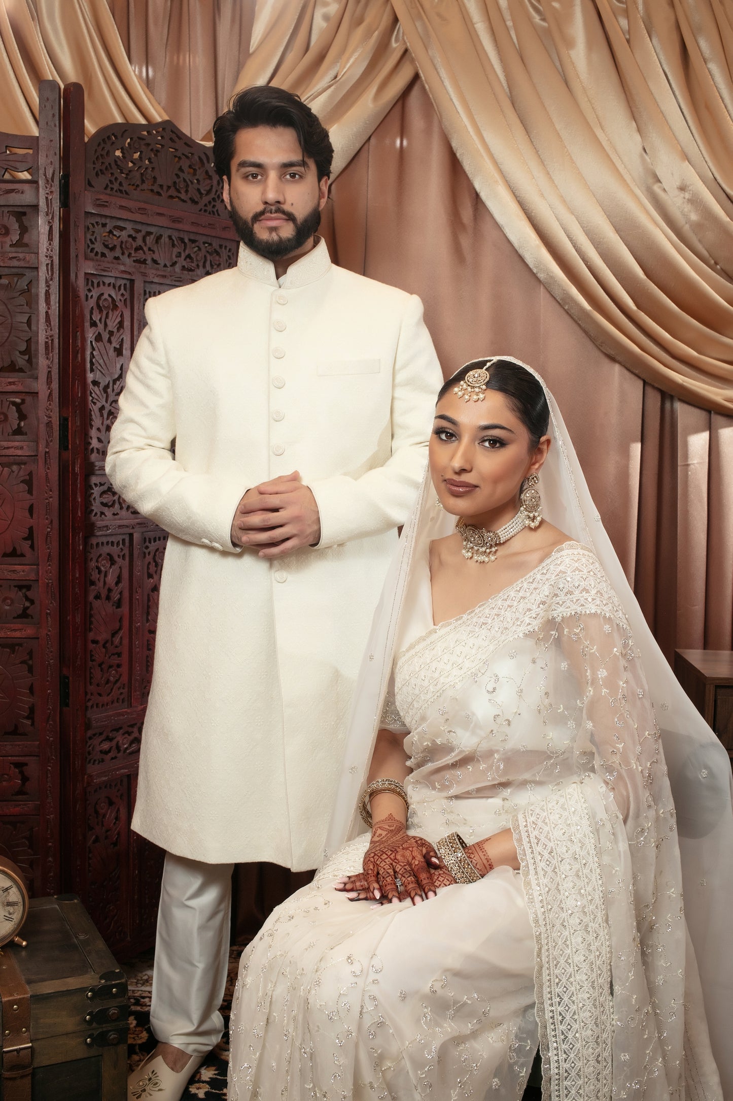 Luxury Organza Threadwork & Beadwork Sari W/Dupatta NC091