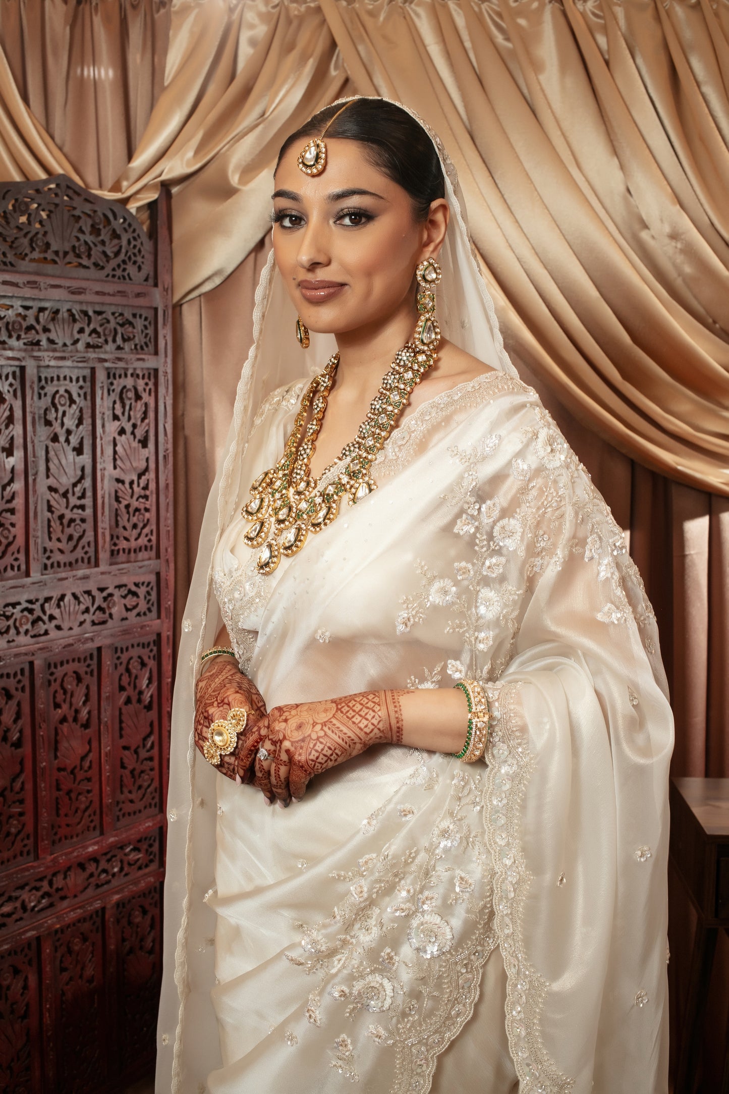Signature Organza Net Beadwork Embroidery Sari W/Dupatta NC093