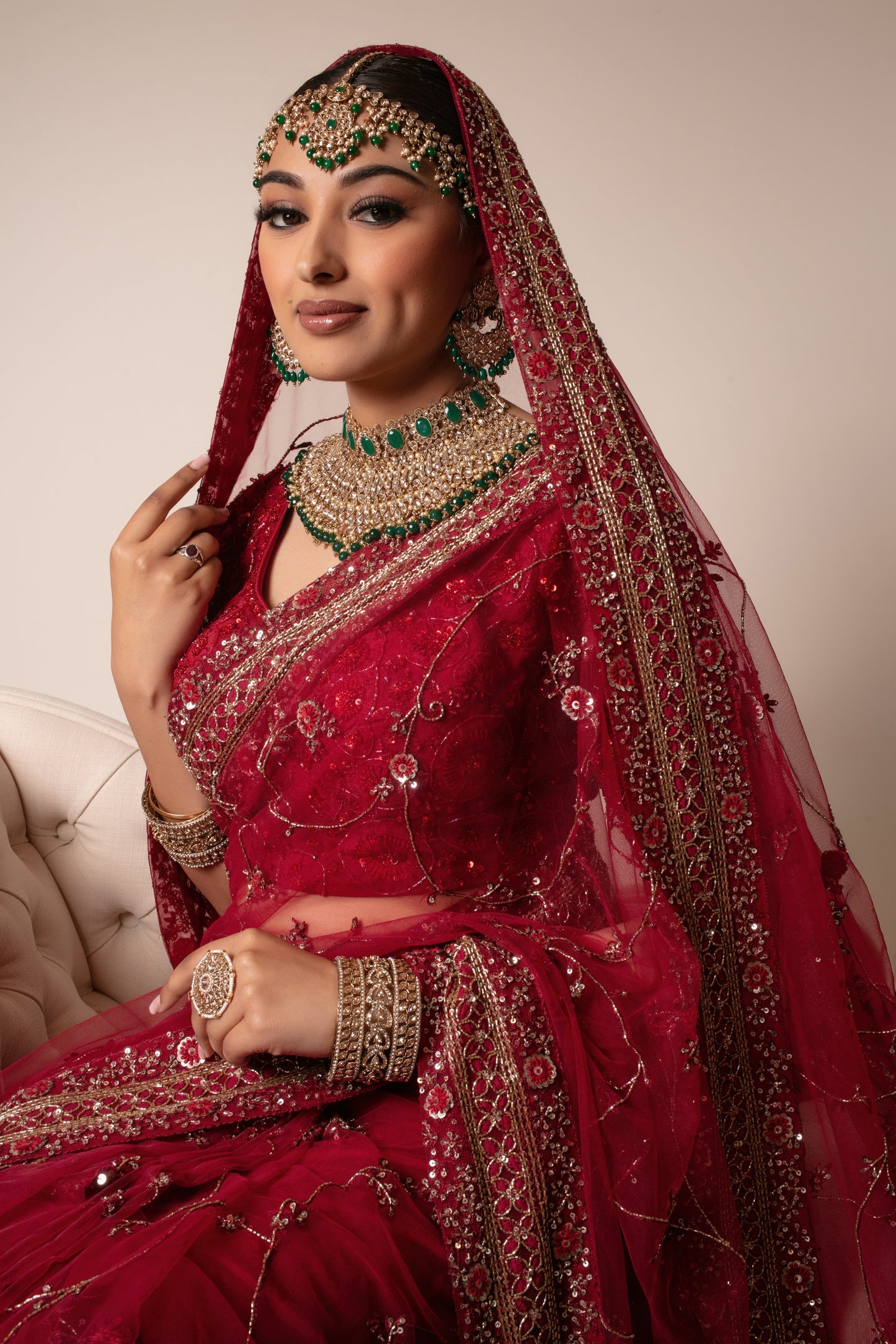 Signature Soft Tulle Beadwork Embroidery Sari & Dupatta PMB0013