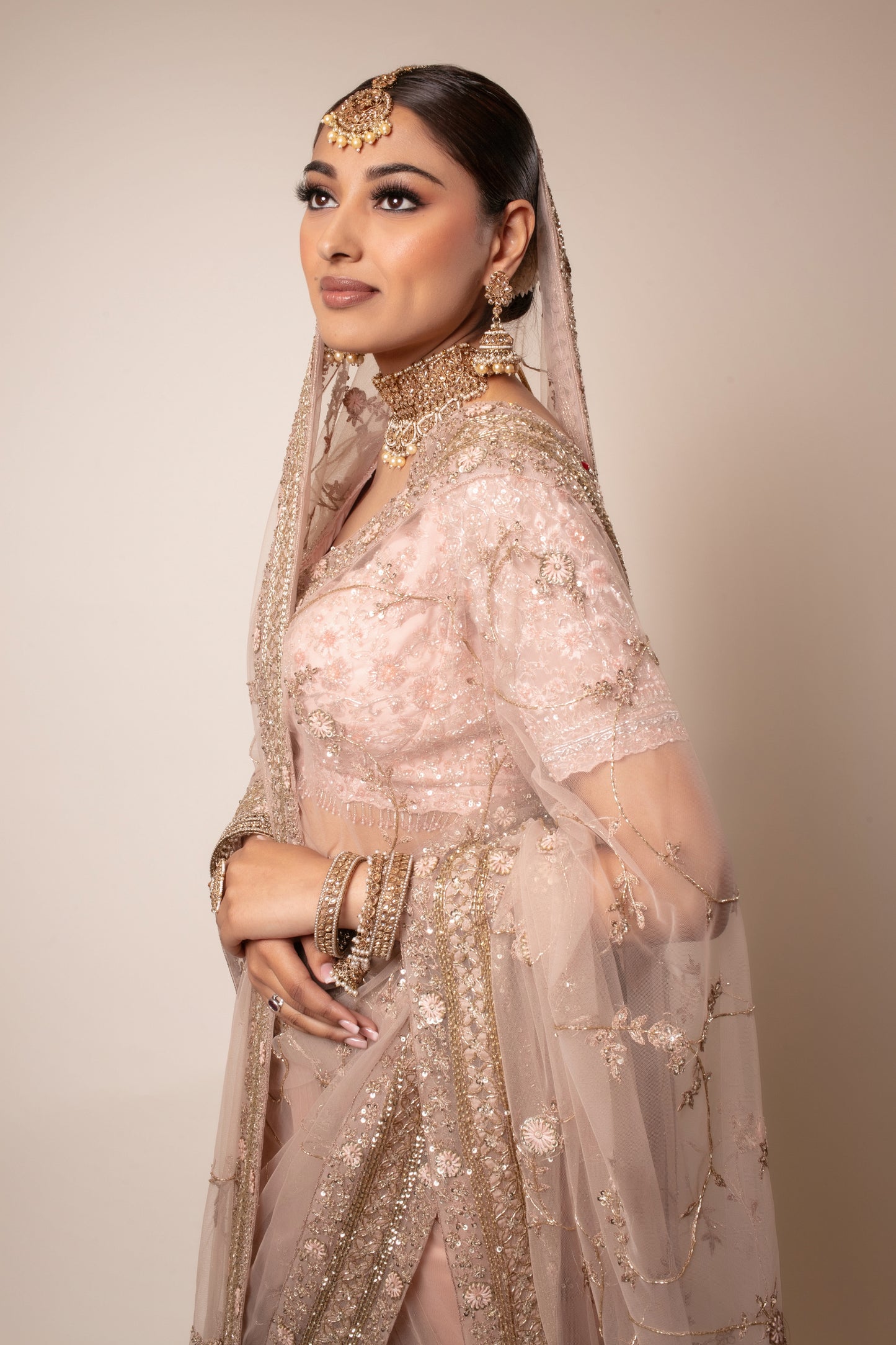 Signature Soft Tulle Beadwork Embroidery Sari & Dupatta PMB0013