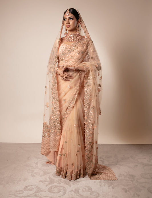 Signature Tulle B/work Sari + Dupatta, Blouse & Petticoat NSC114L PMB005