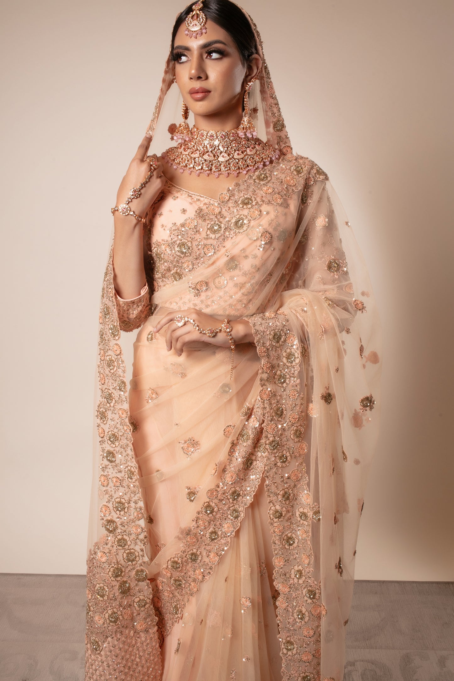 Signature Tulle B/work Sari + Dupatta, Blouse & Petticoat NSC114L PMB005