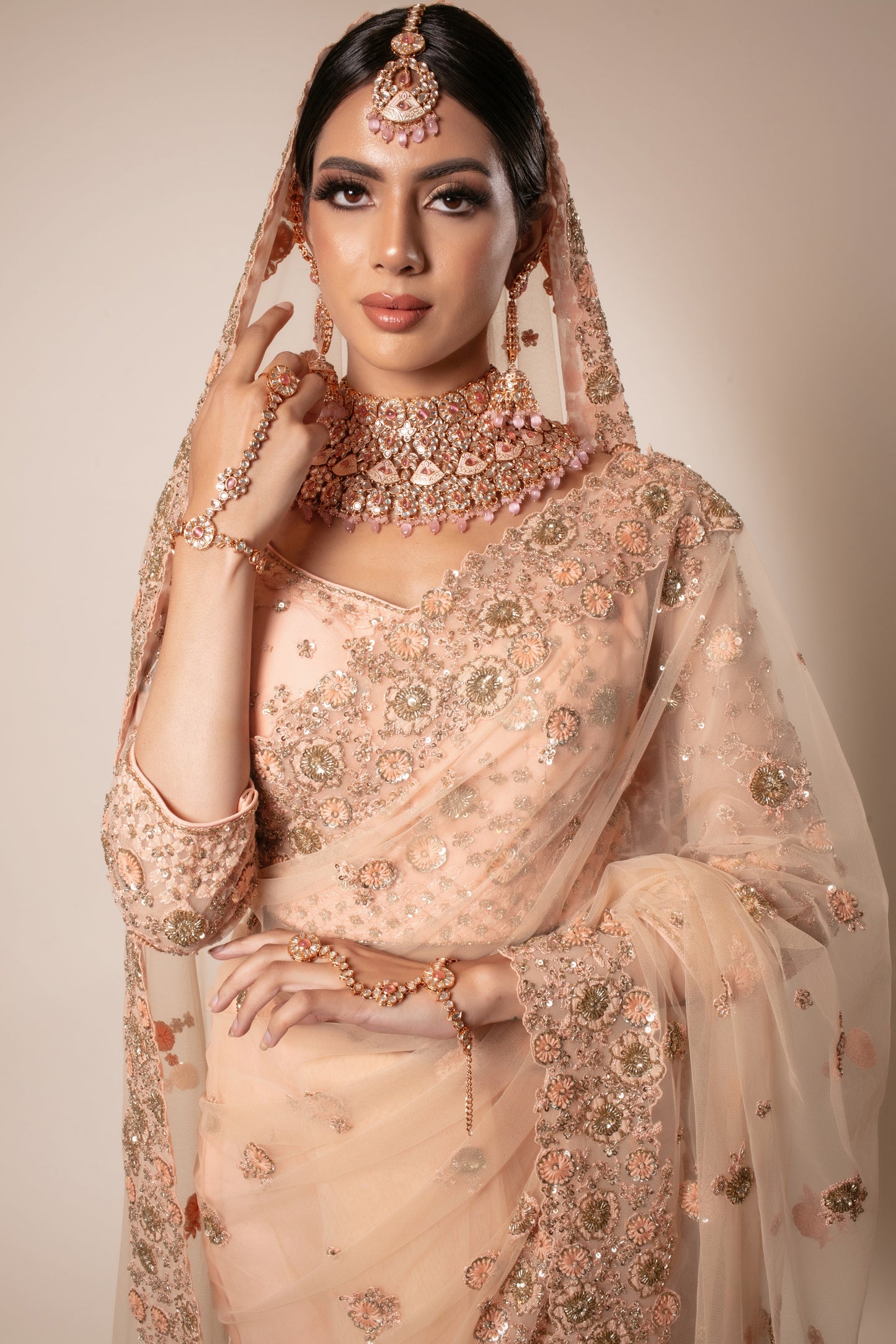 Signature Tulle B/work Sari + Dupatta, Blouse & Petticoat NSC114L PMB005