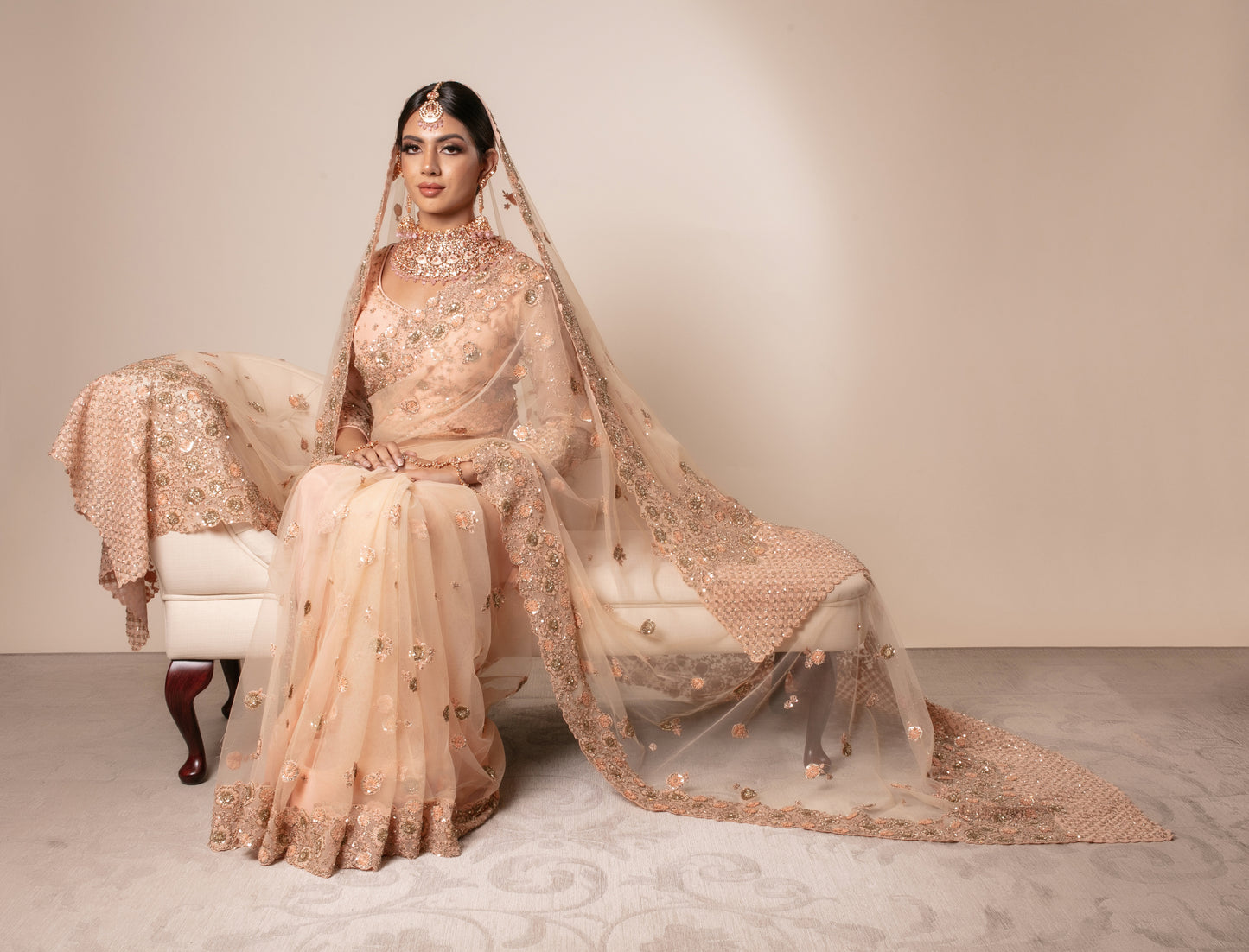 Signature Tulle B/work Sari + Dupatta, Blouse & Petticoat NSC114L PMB005