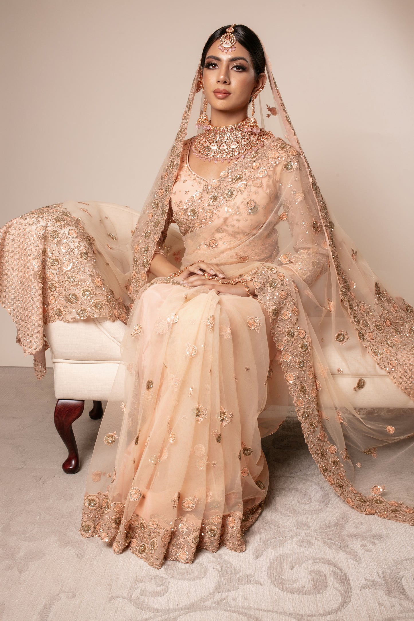 Signature Tulle B/work Sari + Dupatta, Blouse & Petticoat NSC114L PMB005