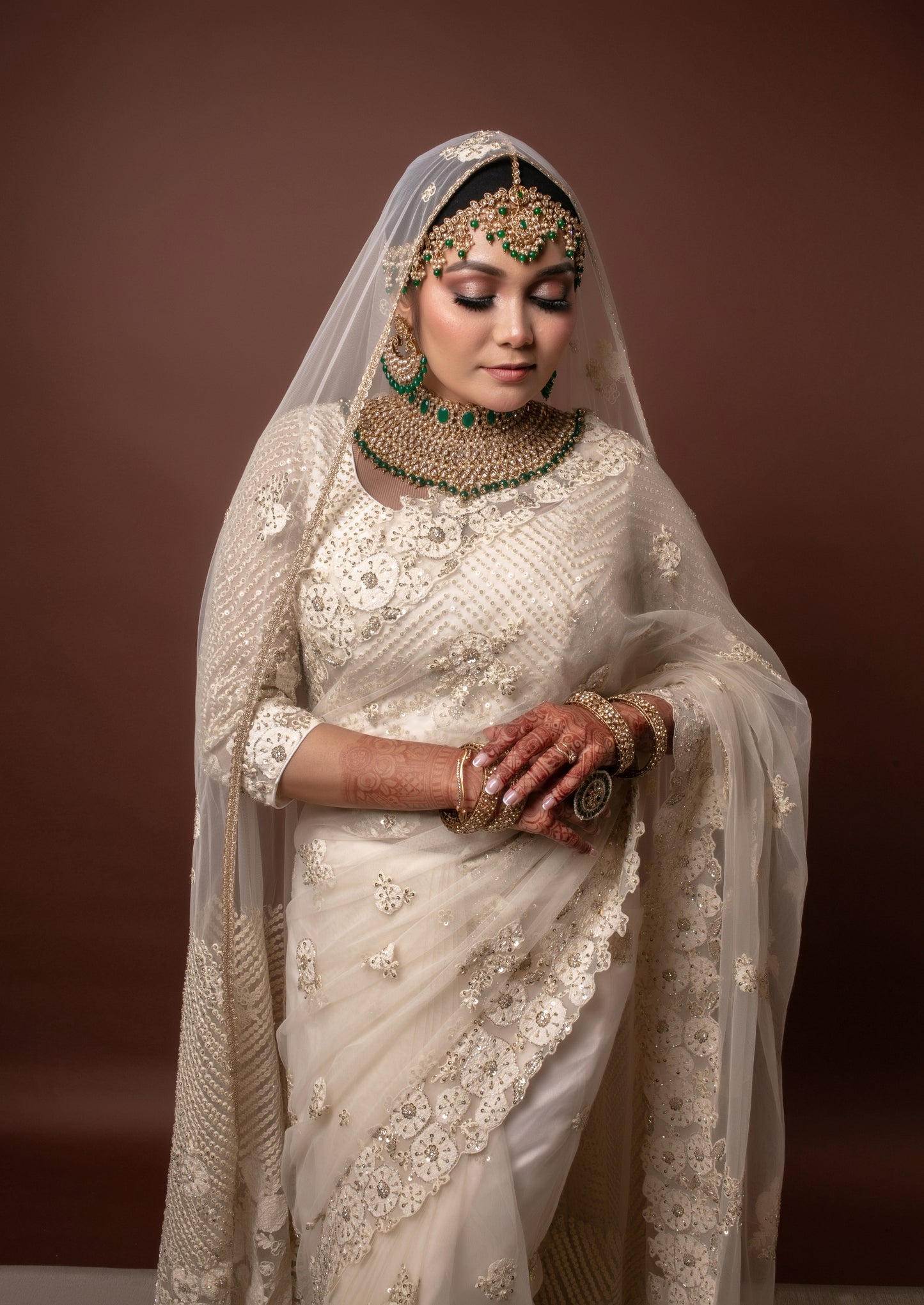 Signature Tulle B/work Sari + Dupatta, Blouse & Petticoat NSC132L PMB006