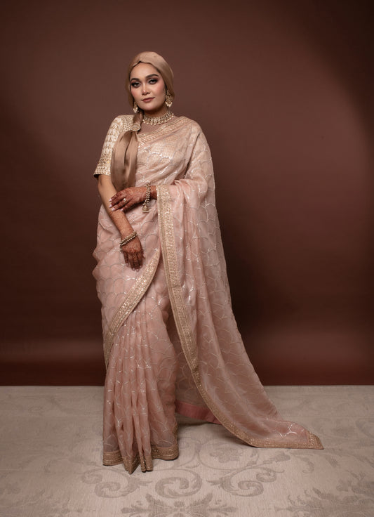 Luxury Organza Silk Sequin & Tilla Embroidery Sari 2771 RT005