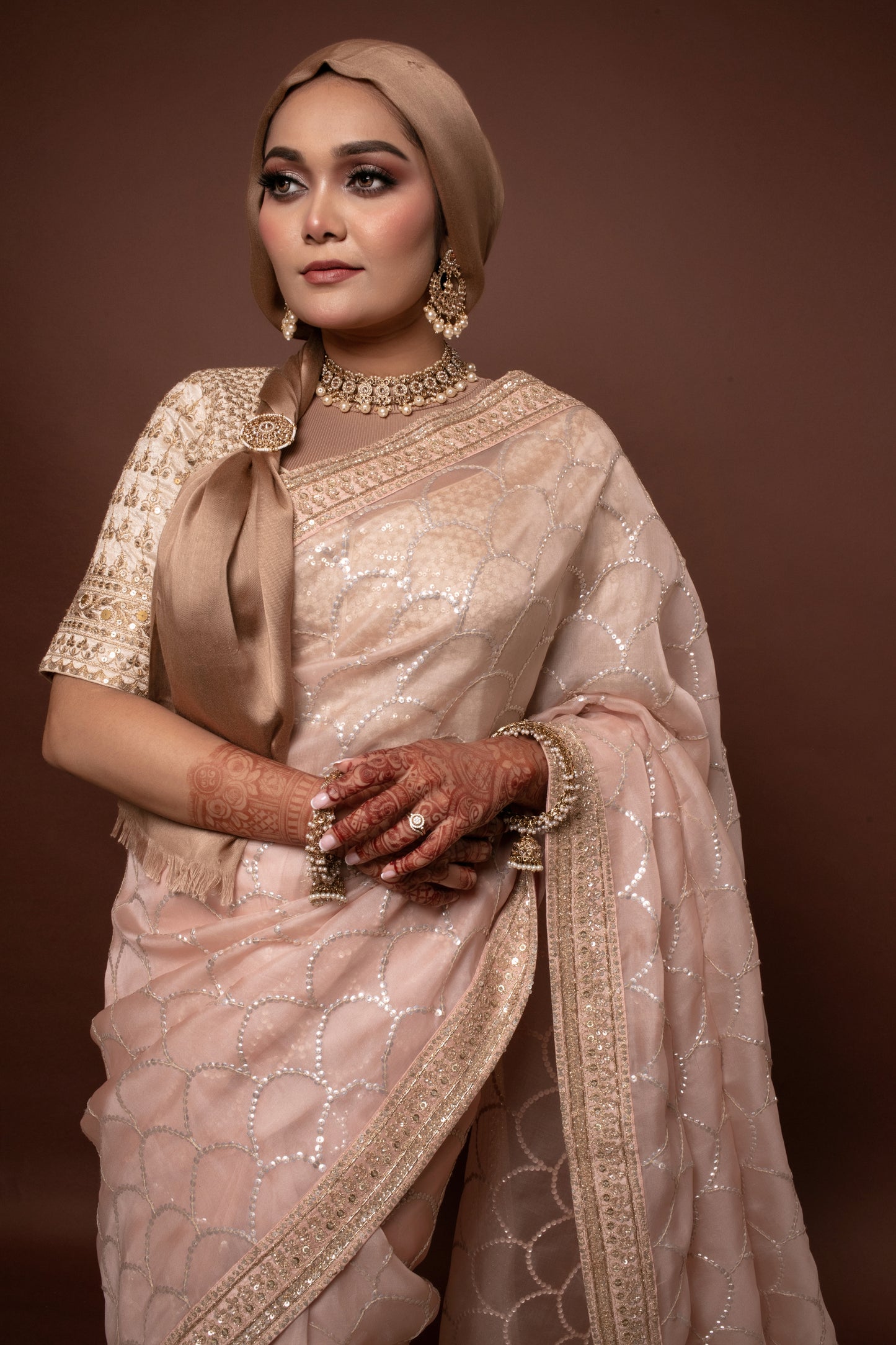 Luxury Organza Silk Sequin & Tilla Embroidery Sari 2771 RT005