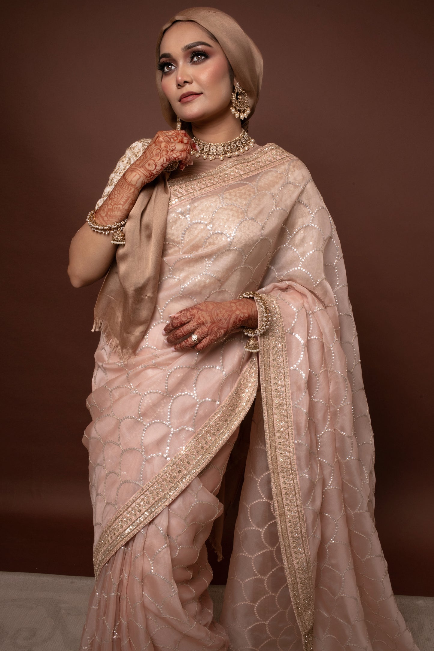 Luxury Organza Silk Sequin & Tilla Embroidery Sari 2771 RT005