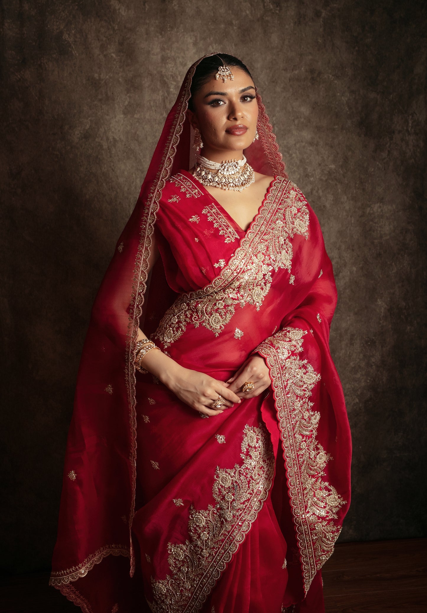 Luxury Organza Zardozi Embroidery Sari W/Organza Dupatta EZ020