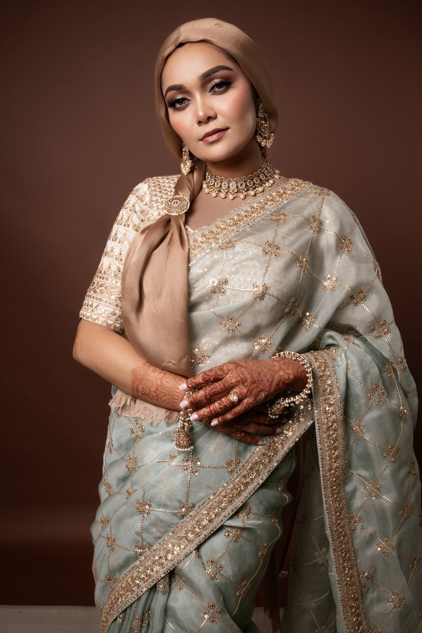 Luxury Organza Silk Tilla Embroidery Sari 2729 RT010