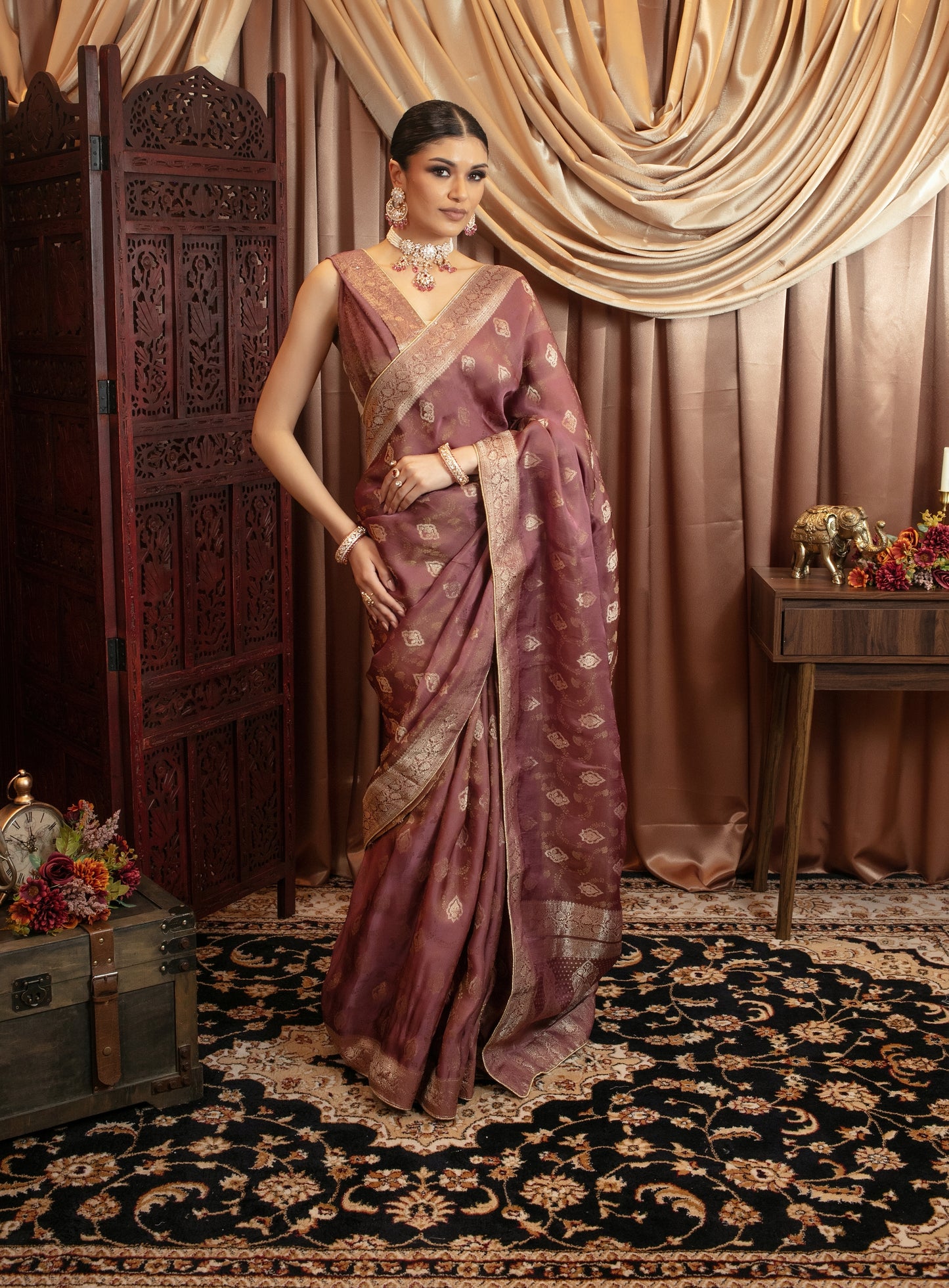 Premium Viscose Silk Banarasi Sari VC082