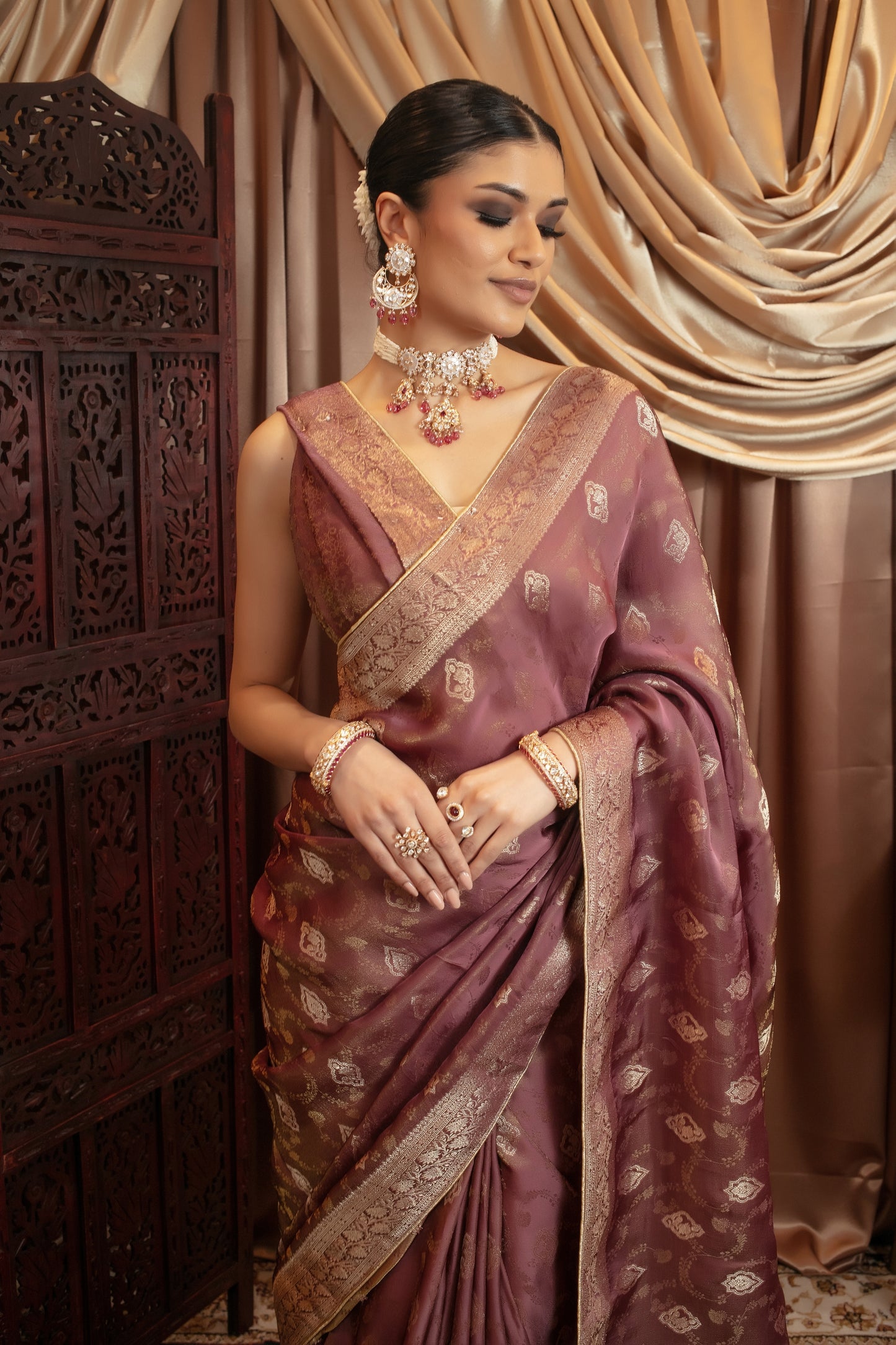 Premium Viscose Silk Banarasi Sari VC082