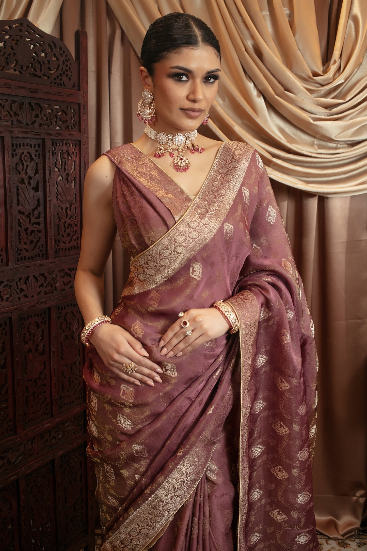 Premium Viscose Silk Banarasi Sari VC082