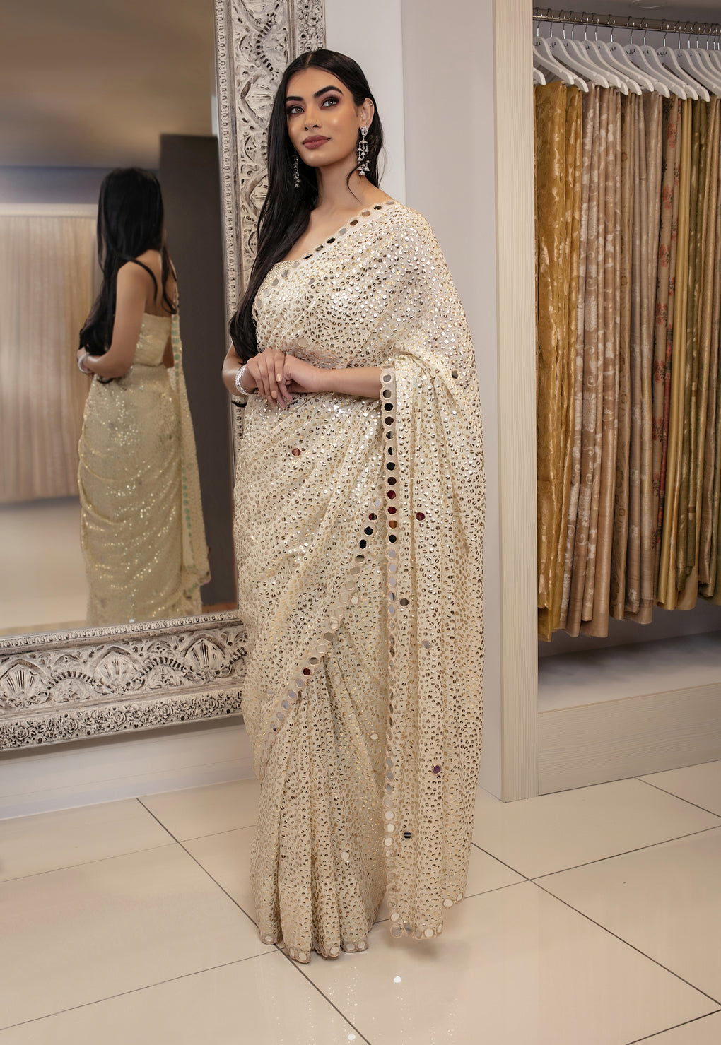 Georgette Sequin Saree - Sparkle and Shine at Any Occasion