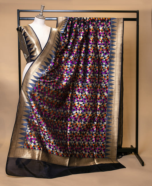 Signature Banarasi H/loom Silk Sari - Pauri Chaukari Jungla Design SS017